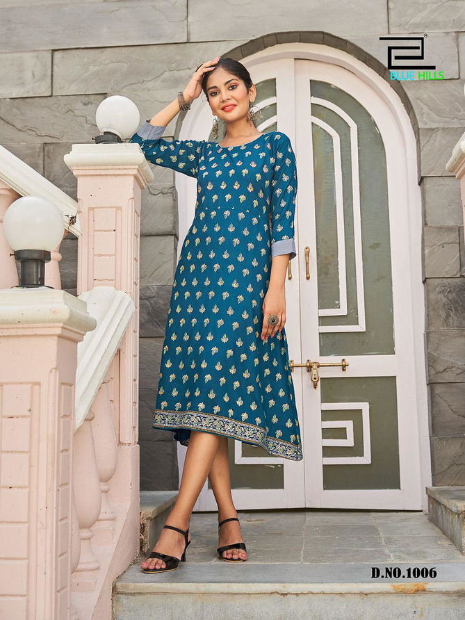 Blue Hills Grapes 1 Ethnic Wear Wholesale Designer Kurti sCollection
